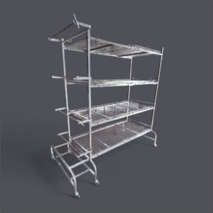 Rack para voladoras de 120 con sistema de papel continuo.