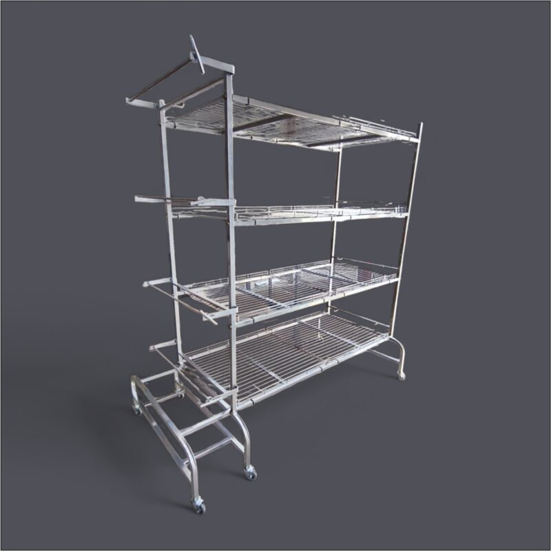 Rack para voladoras de 120 con sistema de papel continuo.